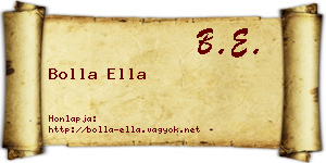 Bolla Ella névjegykártya